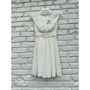 Boden Grecian Inspired White Dress Empire Waist  Soft Pleated Skirt Wedding 2P